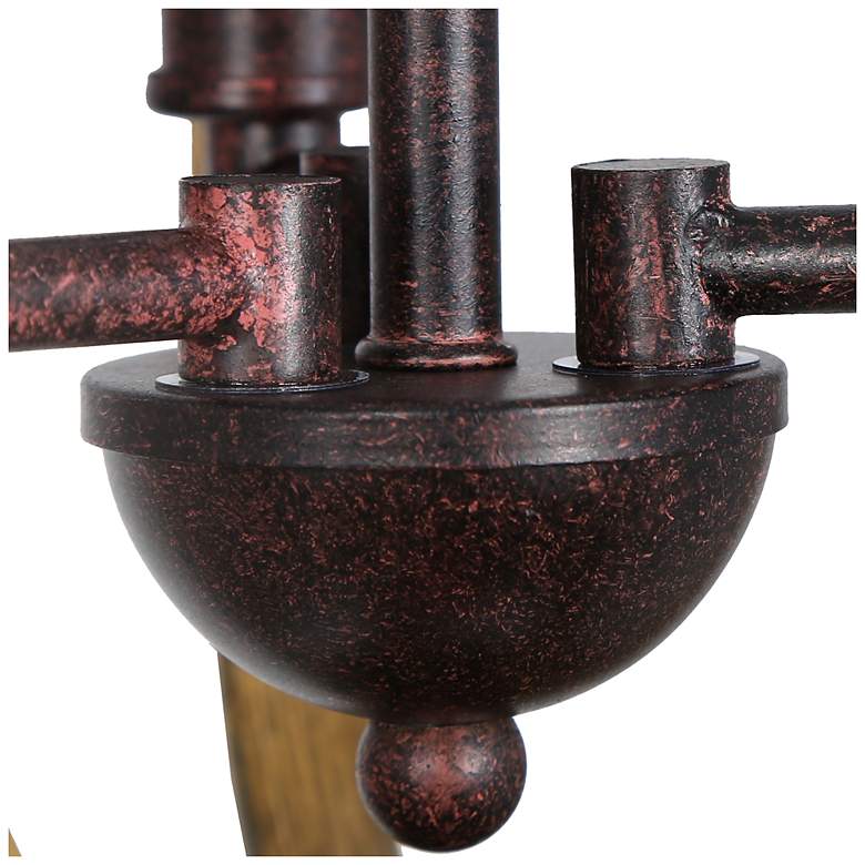 Image 4 Gwalchmai 9" Wide Pine and Aged Iron 3-Light Mini Pendant more views