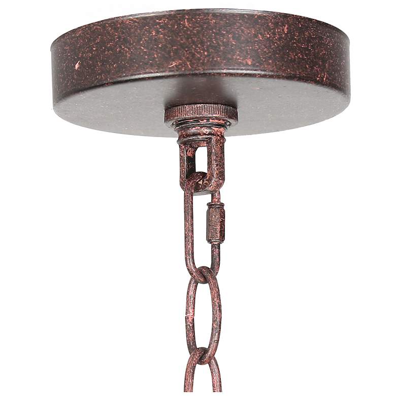 Image 5 Gwalchmai 9" Wide Pine and Aged Iron 3-Light Mini Pendant more views