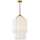 Gwen 16" Wide Lacquered Brass Pendant Light w/ Linen Shade