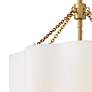 3_Gwen 16" Wide Lacquered Brass Pendant Light w/ Linen Shade more views