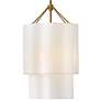 5_Gwen 16" Wide Lacquered Brass Pendant Light w/ Linen Shade more views