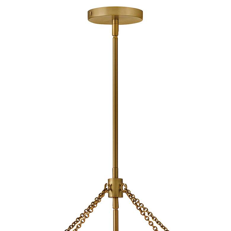 Image 6 Gwen 16" Wide Lacquered Brass Pendant Light w/ Linen Shade more views
