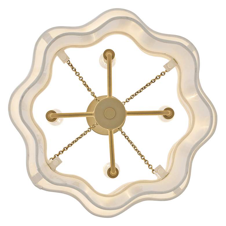 Image 7 Gwen 16" Wide Lacquered Brass Pendant Light w/ Linen Shade more views