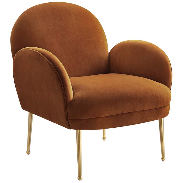Image 1 Gwen Cognac Soft Velvet Accent Chair