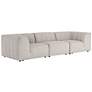Gwen Faye Ash Channel-Tufted 3-Piece Outdoor Sectional