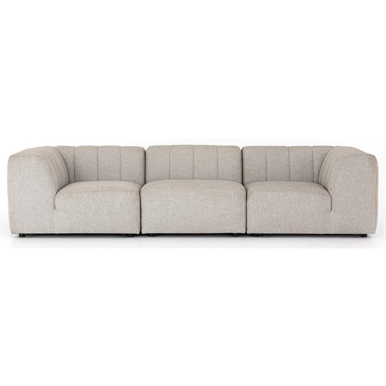 Image 7 Gwen Faye Ash Channel-Tufted 3-Piece Outdoor Sectional more views