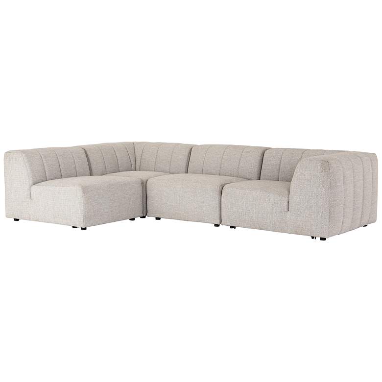 Image 2 Gwen Faye Ash Channel-Tufted 4-Piece Outdoor Sectional