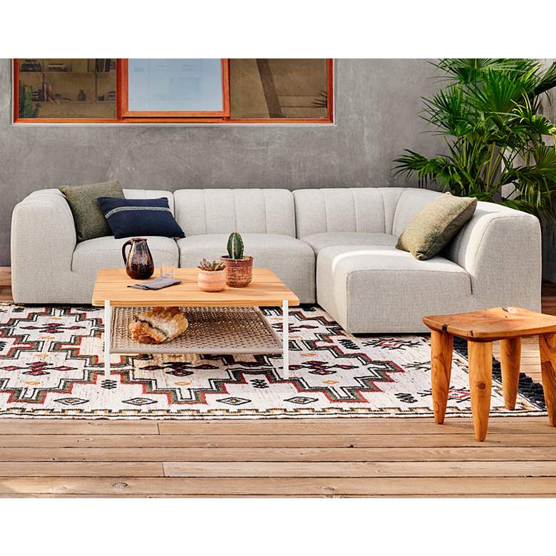 Image 1 Gwen Faye Ash Channel-Tufted 4-Piece Outdoor Sectional