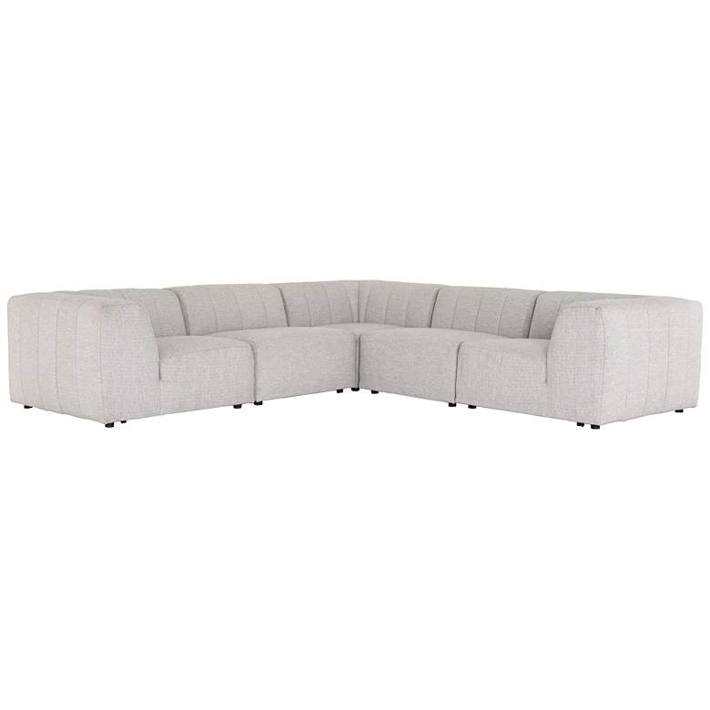 Image 2 Gwen Faye Ash Channel-Tufted 5-Piece Outdoor Sectional