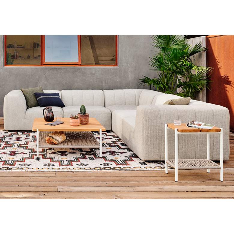 Image 1 Gwen Faye Ash Channel-Tufted 5-Piece Outdoor Sectional