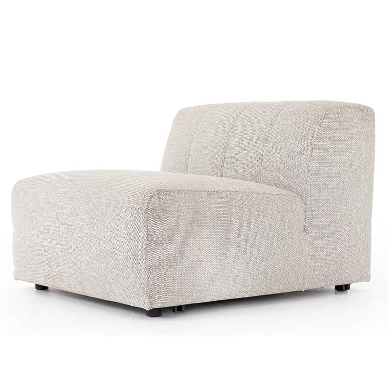Image 2 Gwen Faye Ash Channel-Tufted Outdoor Sectional Armless Chair more views