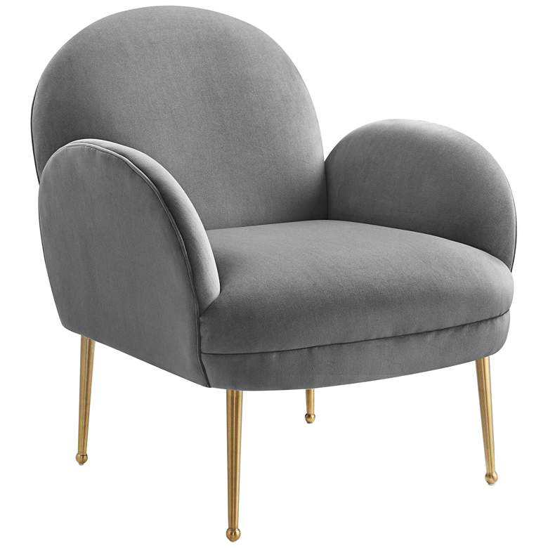 Image 1 Gwen Gray Soft Velvet Accent Chair