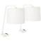 Gwendolyn Cool White Metal Table Lamps Set of 2 with Convenience Outlet