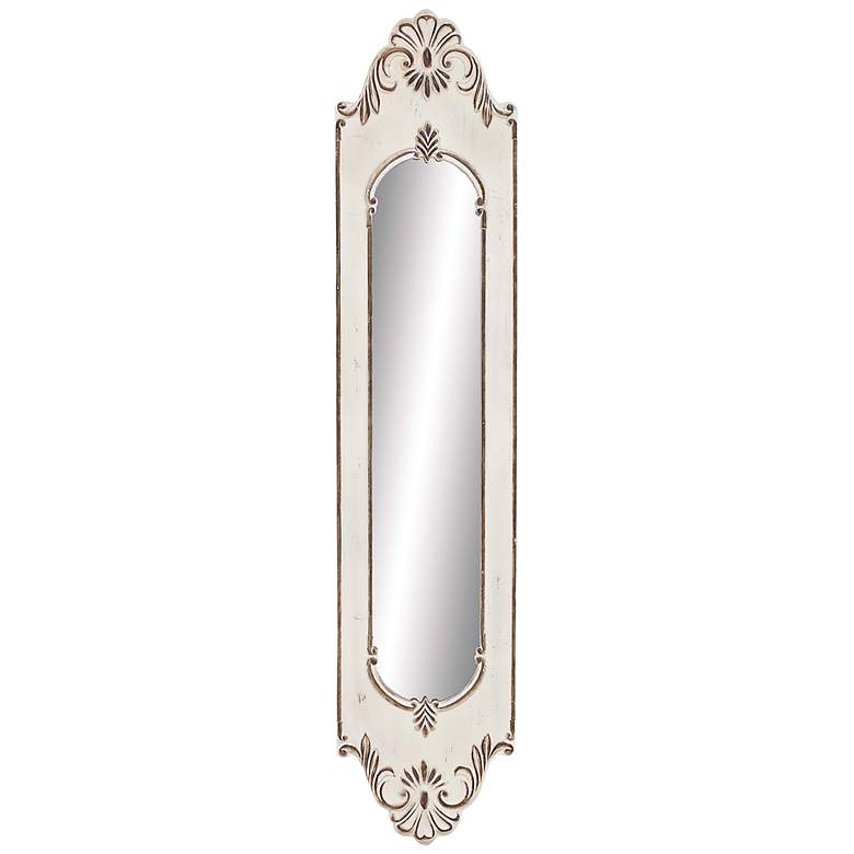 Image 2 Gwendolyn Distressed White 16" x 72" Arched Wall Mirror