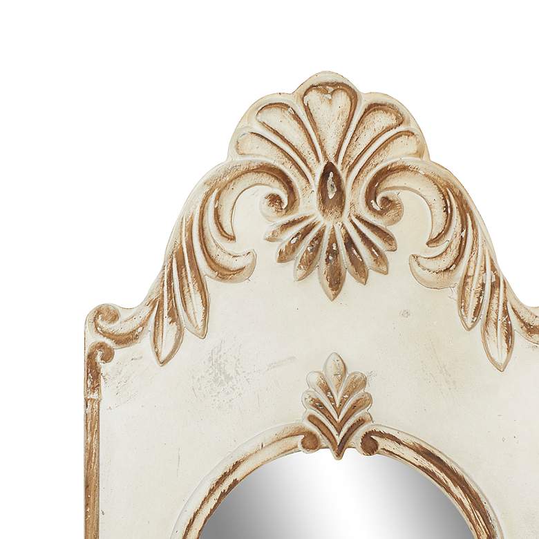 Image 3 Gwendolyn Distressed White 16" x 72" Arched Wall Mirror more views