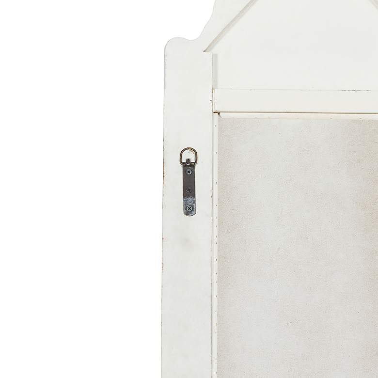 Image 4 Gwendolyn Distressed White 16" x 72" Arched Wall Mirror more views