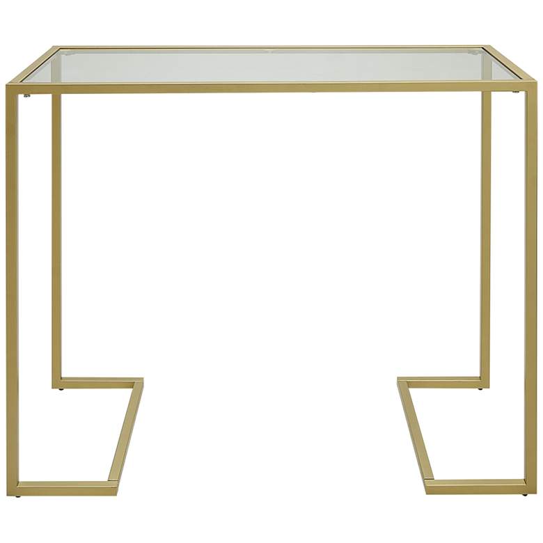 Image 2 Gweneth 38 inch Wide Tempered Glass Gold Metal Console Table