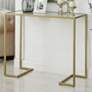Gweneth 38" Wide Tempered Glass Gold Metal Console Table
