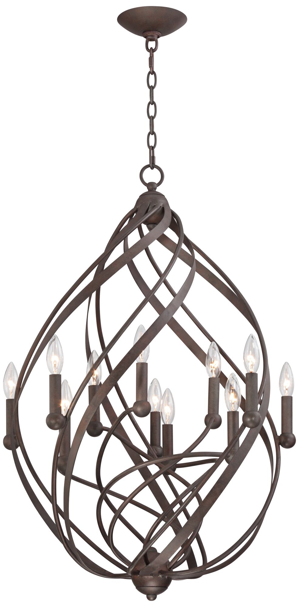 Gwinnett 23 1/2" Wide 11-Light Twisted Bronze Pendant Light