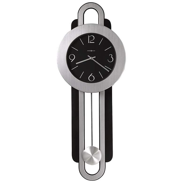 Image 1 Gwyneth 33" High Brushed Nickel Art Deco Wall Clock
