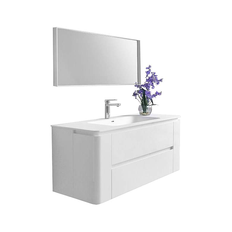 Image 1 Gwyneth 48" White 2-Drawer Single Sink Vanity Set