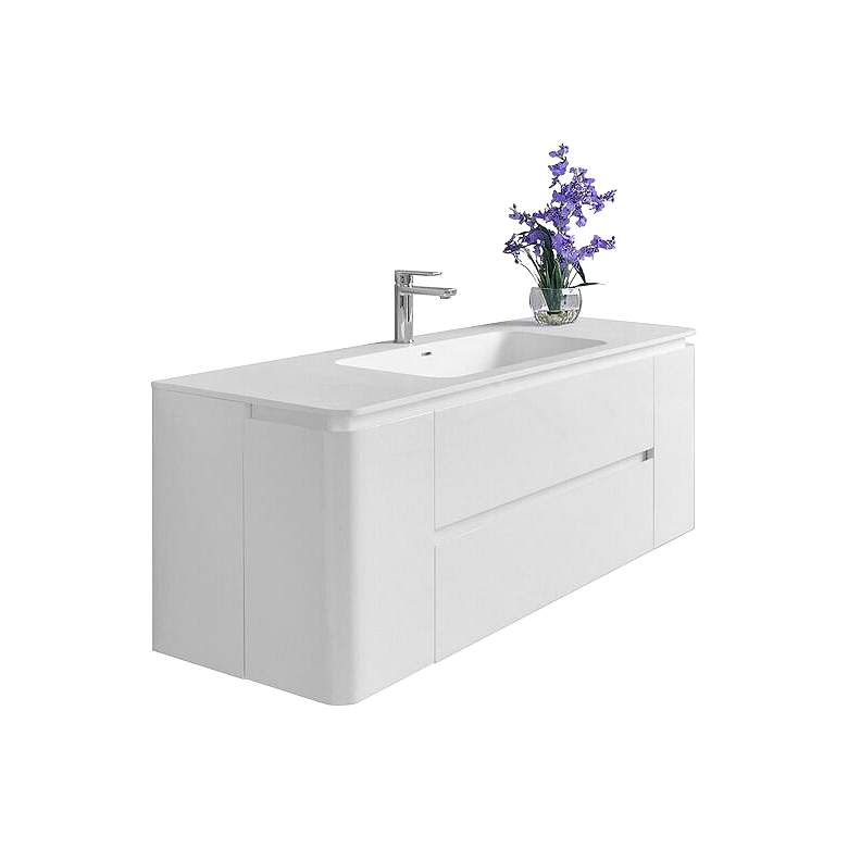 Image 1 Gwyneth 55" White 2-Drawer Single Sink Vanity Set