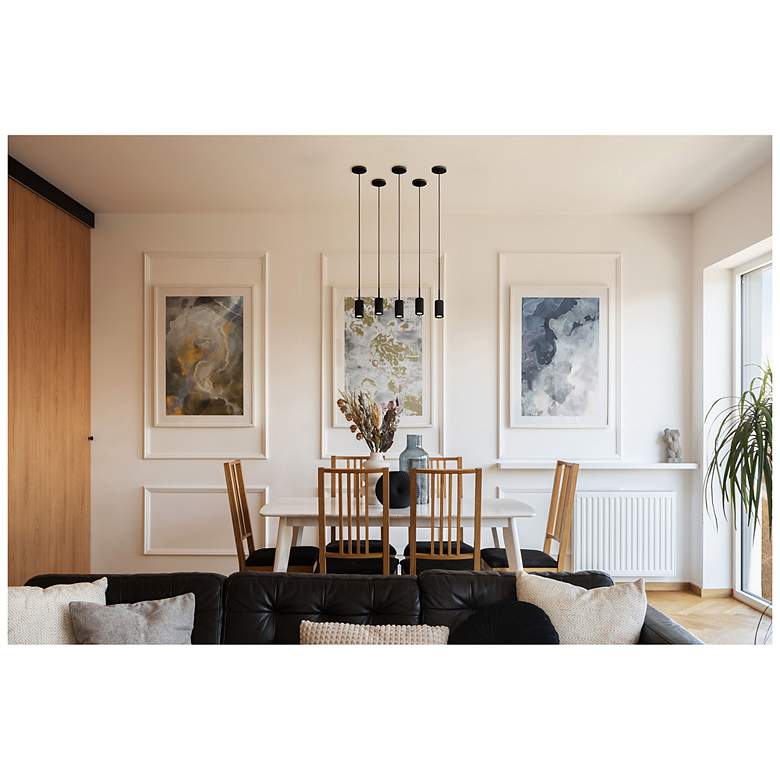 Image 2 GX15 4" Wide 1 Light Black Field Cuttable 2700K LED Pendant more views