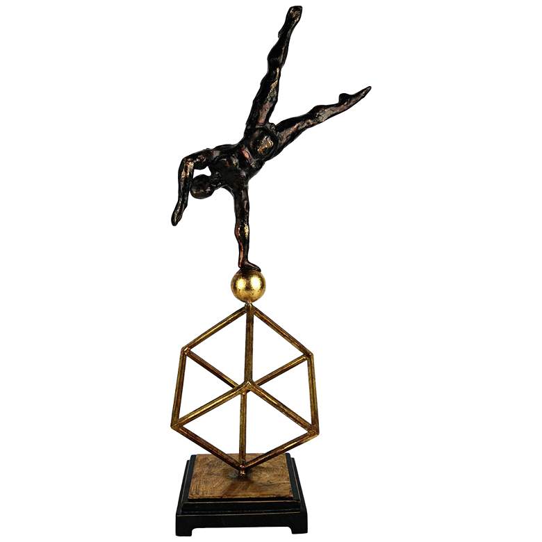 Image 1 Gymnast Bronze and Gold 19 inch High Sculpture