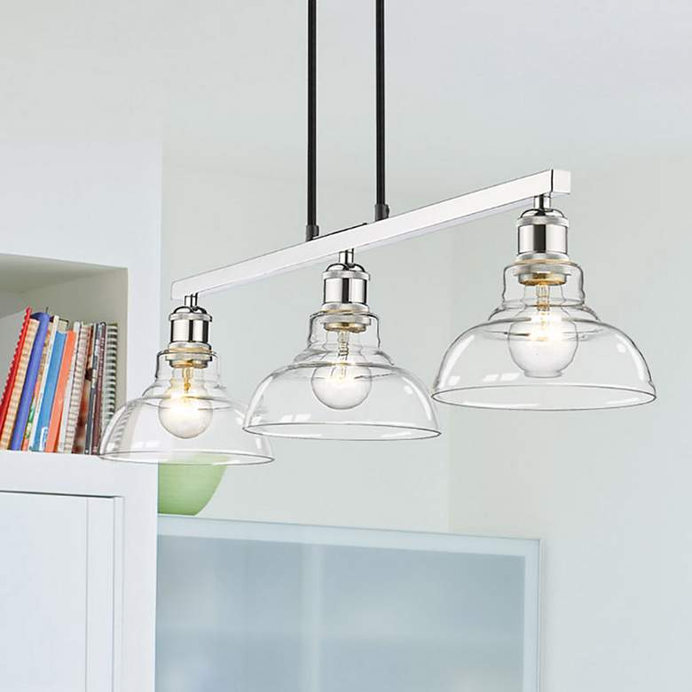 Image 1 Gzolden Lighting Carver 35 1/2" Wide Chrome Linear Pendant Light