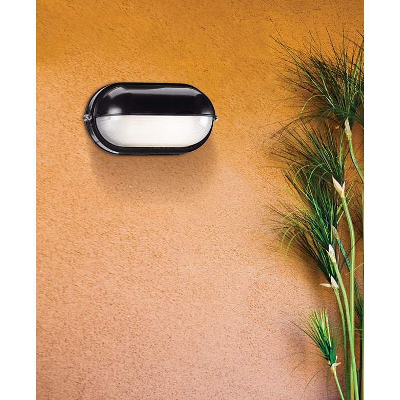 Image 1 Nauticus Bulkhead Black 8 1/4" Wide ADA Outdoor Wall Light in scene