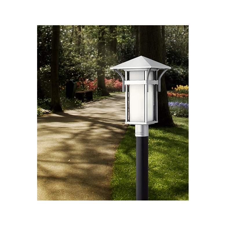 Image 1 Hinkley Harbor Collection Titanium 19 1/2" High Post Light in scene