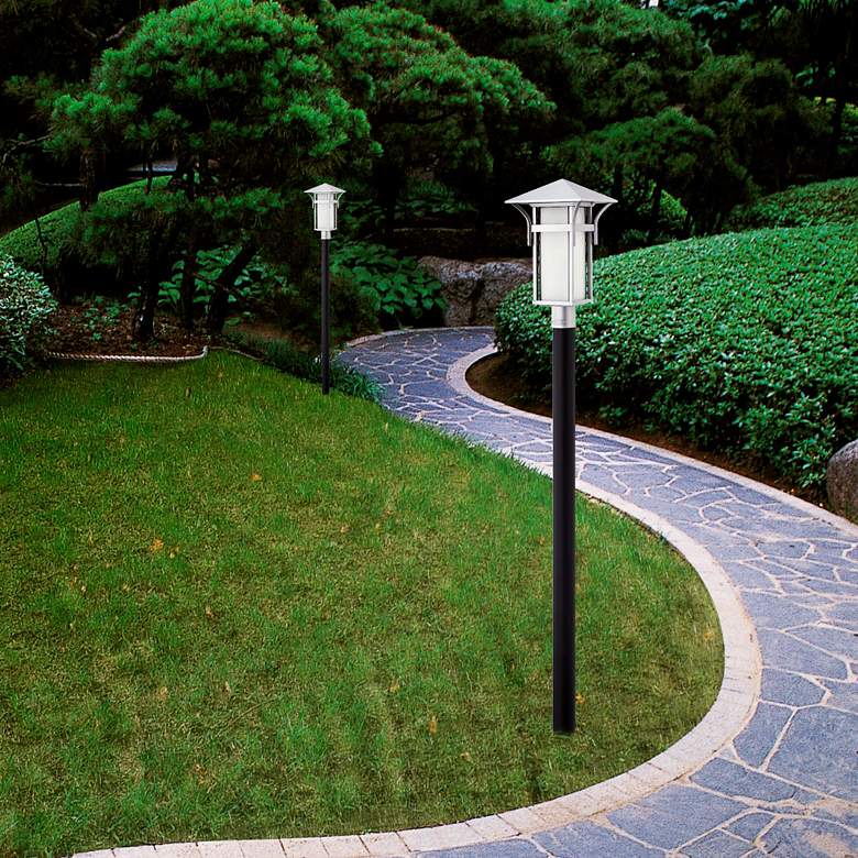 Image 4 Hinkley Harbor Collection Titanium 19 1/2" High Post Light in scene