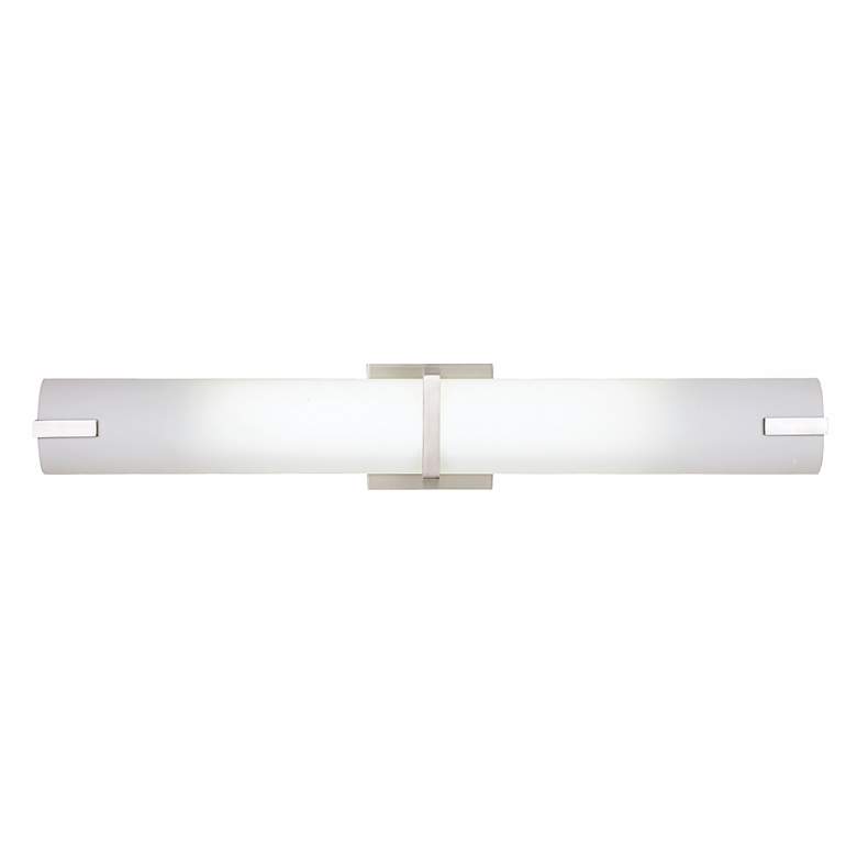 Image 1 H3547 - 36 inch Brushed Nickel Bar Bath Light with Square Backplate