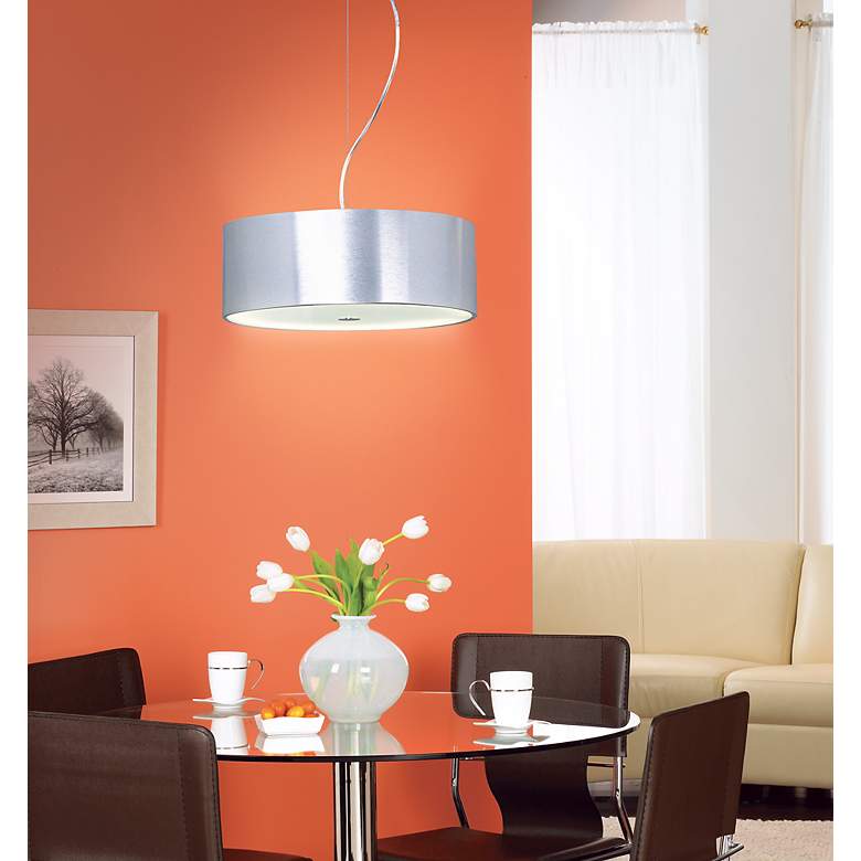 Image 1 ET2 Chrome and Brushed Aluminum 16 inch Wide Pendant Light in scene