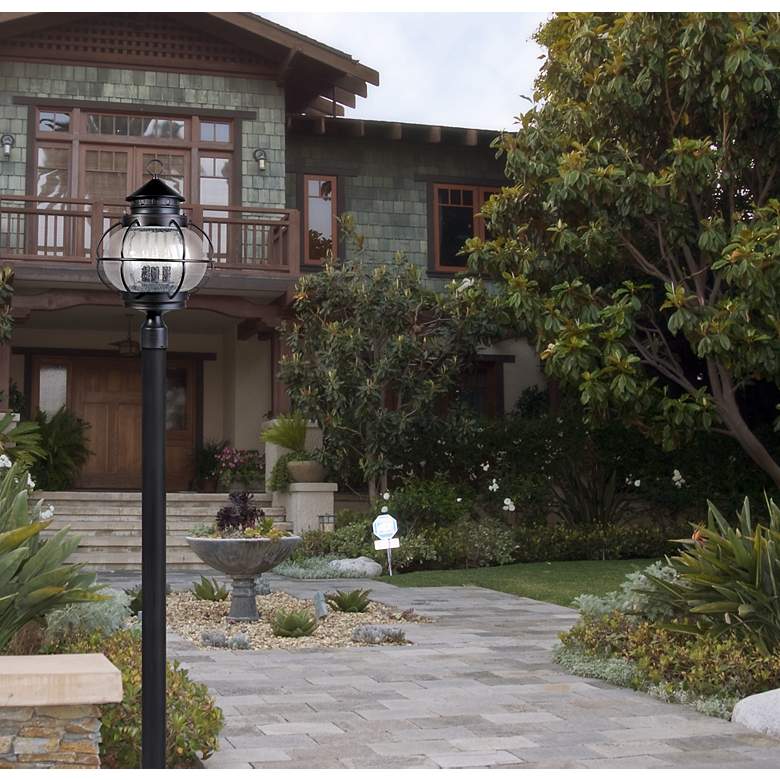 Image 1 Maxim Portsmouth 22" High Seeded Glass Outdoor Lantern Post Light in scene