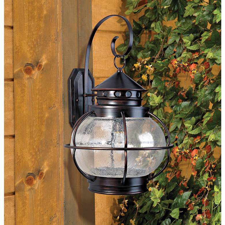 Image 1 Nautington 22 1/2 inch High Outdoor Wall Lantern in scene