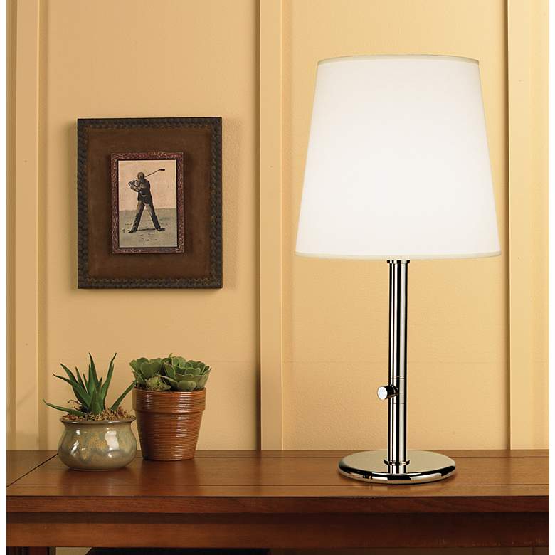 Image 1 Robert Abbey Polished Nickel with Fondine Shade Table Lamp in scene