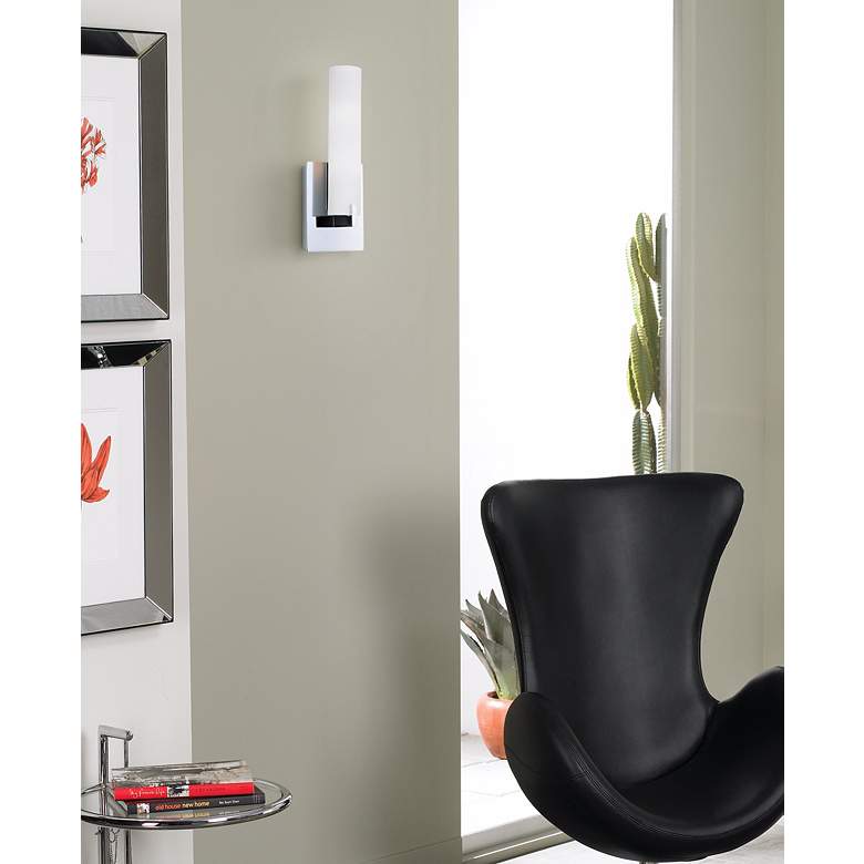 Image 7 George Kovacs Tube 13 1/4" High Chrome ADA Wall Sconce in scene