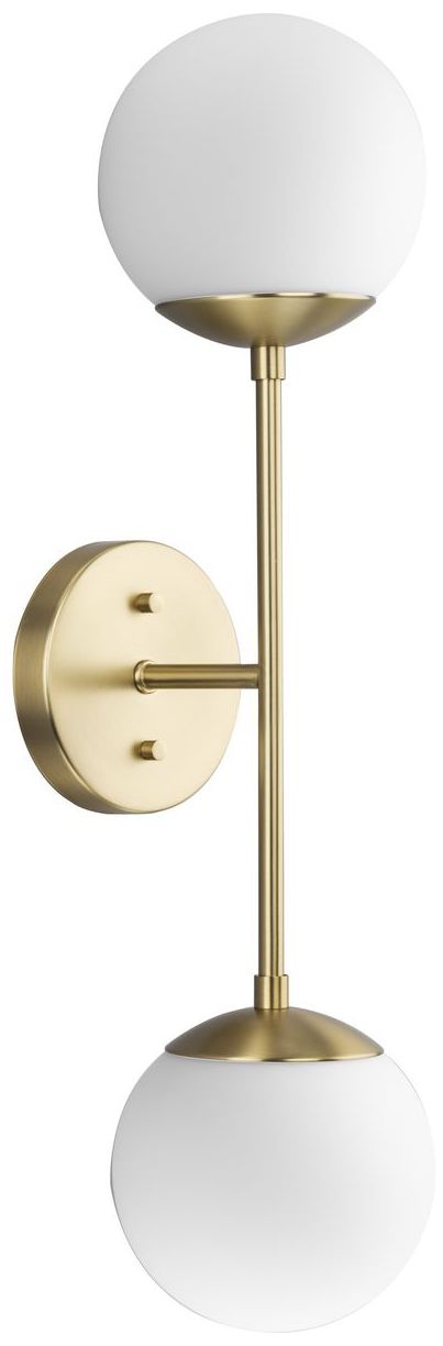 Haas Collection 2-Light Brushed Bronze Wall Sconce