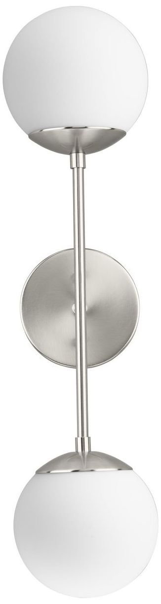 Image 3 Haas Collection 2-Light Brushed Nickel Wall Sconce more views
