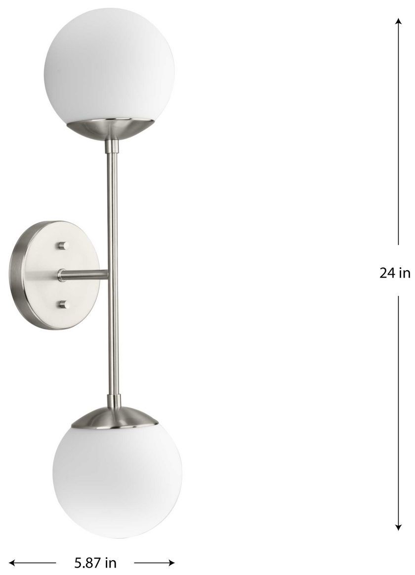 Image 5 Haas Collection 2-Light Brushed Nickel Wall Sconce more views