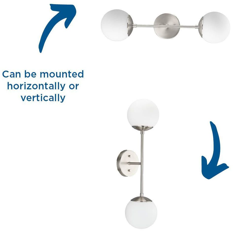 Image 6 Haas Collection 2-Light Brushed Nickel Wall Sconce more views