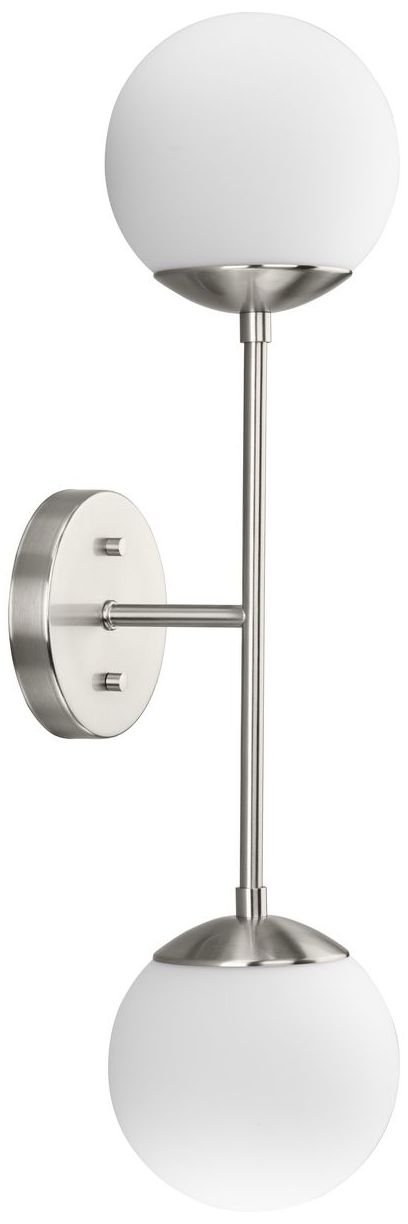 Image 7 Haas Collection 2-Light Brushed Nickel Wall Sconce more views