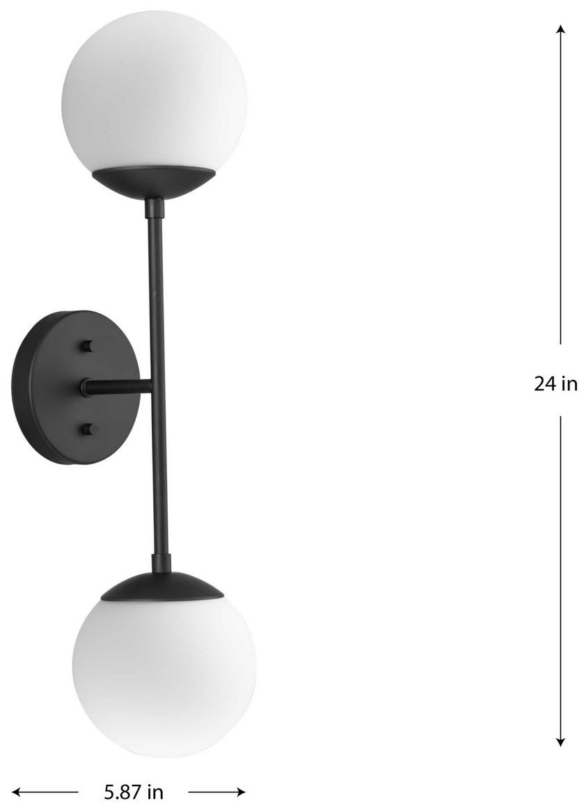 Image 5 Haas Collection 2-Light Matte Black Wall Sconce more views
