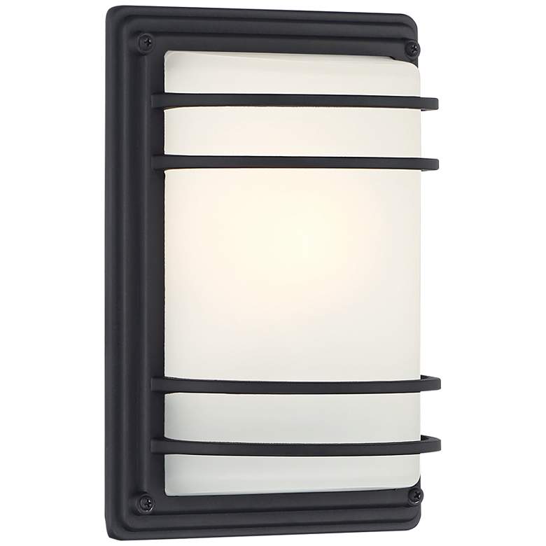Image 4 Habitat 11" Black and Frosted Glass Outdoor Wall Lights Set of 2 more views