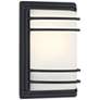 4_Habitat 11" Black and Frosted Glass Outdoor Wall Lights Set of 2 more views