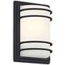 5_Habitat 11" Black and Frosted Glass Outdoor Wall Lights Set of 2 more views