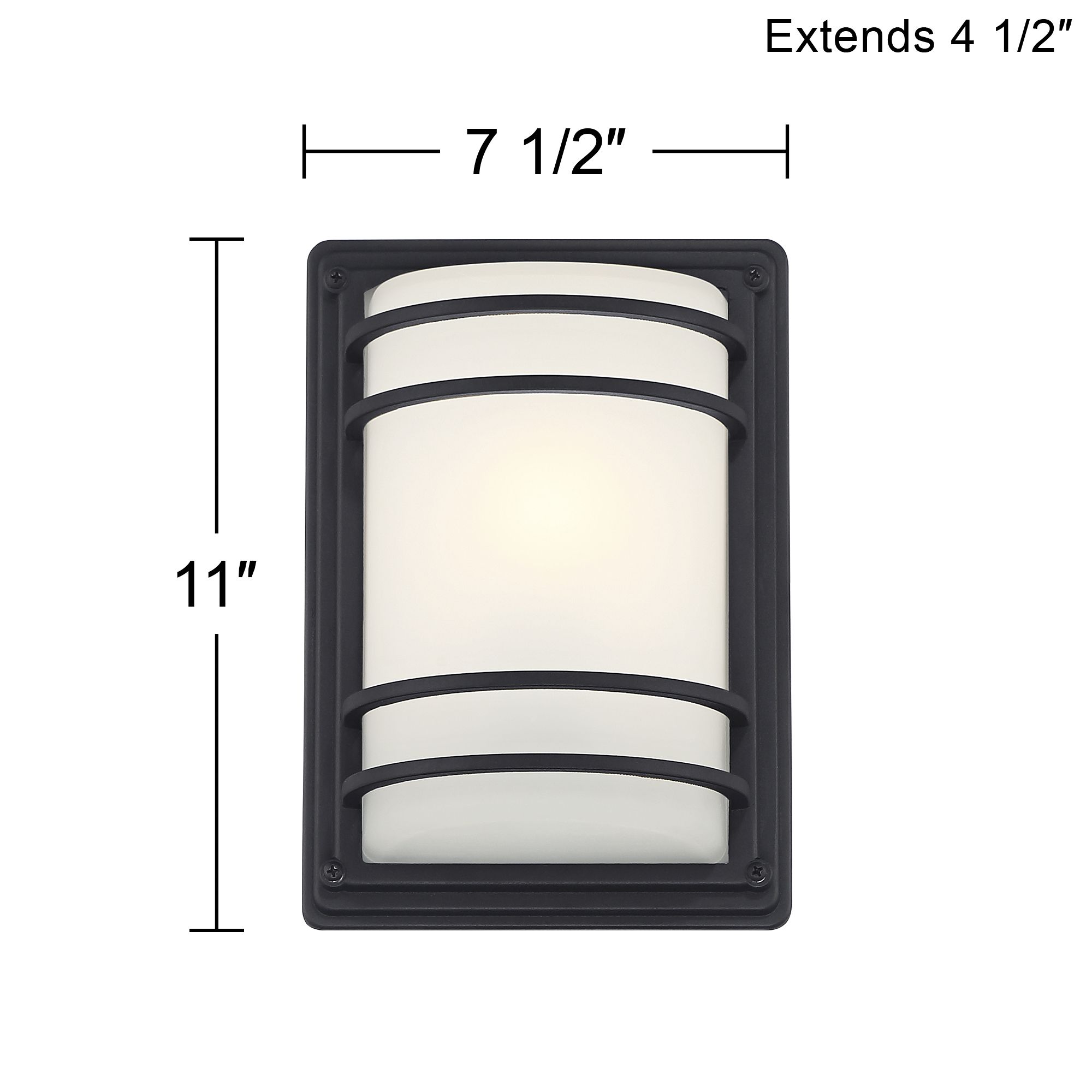 Habitat 11" Black and Frosted Glass Outdoor Wall Lights Set of 2