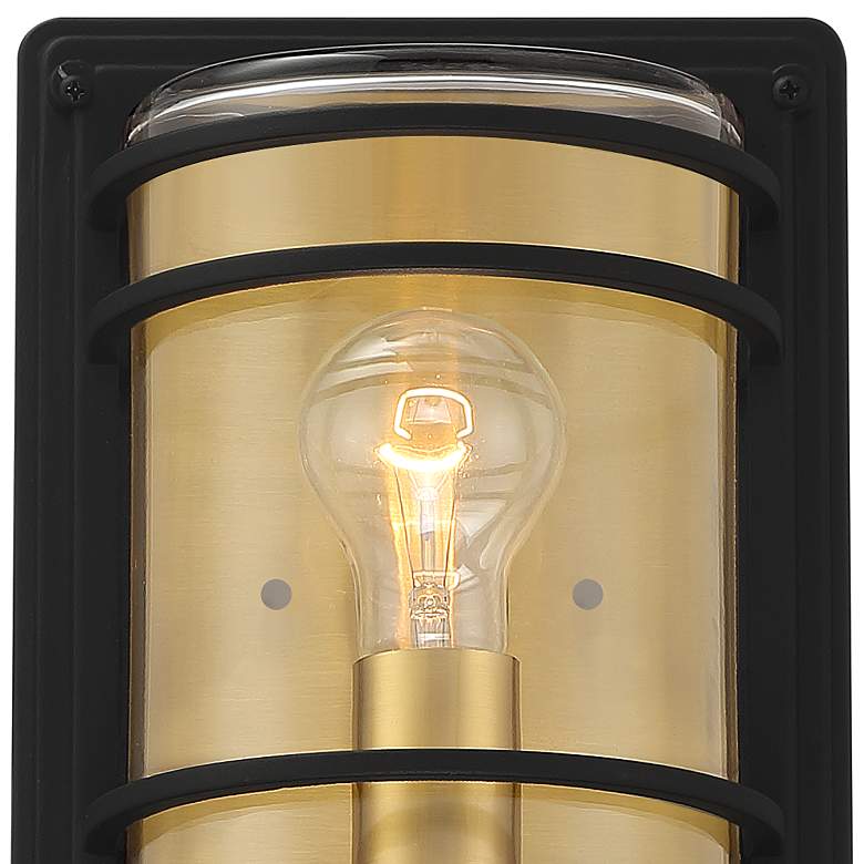 Image 3 Habitat 11 inch High Black and Brass Outdoor Pocket Wall Light more views