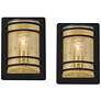 Habitat 11" High Black and Brass Wall Sconce Set of 2